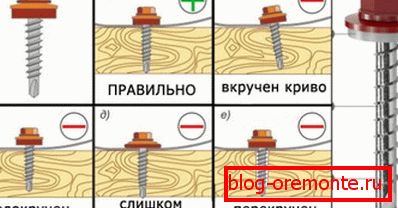 Hibák csavarok csavarása közben