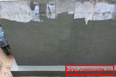 A fotó - a cement-polimer bevonat alkalmazása A fotó - a cement-polimer bevonat alkalmazása