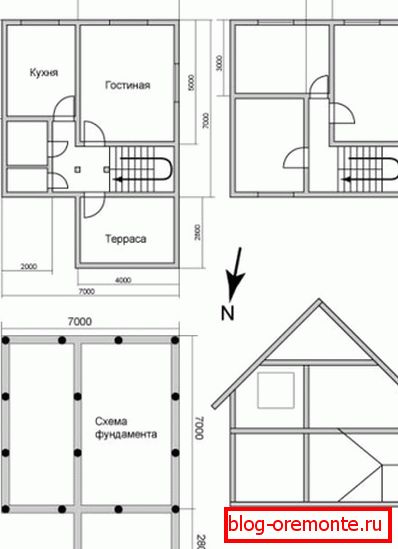 Minta projekt napló ház 7x7 méter Minta projekt napló ház 7x7 méter
