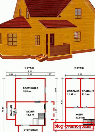 Példa egy 8x10-es házra Példa egy 8x10-es házra